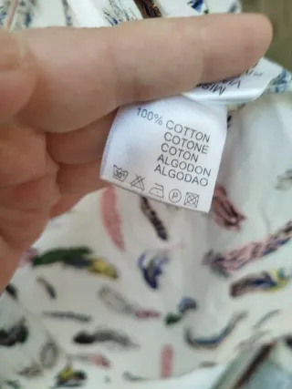 Camisa mujer tacto suave estampado plumas 38/36
