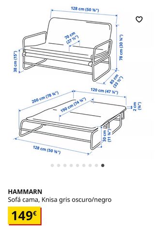 Sofá Cama Ikea Gris