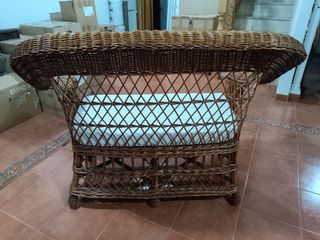 Conjunto 2 Sillones Mimbre y Cojines