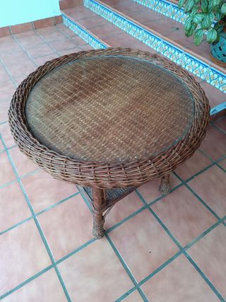 Conjunto 2 Sillones Mimbre y Cojines