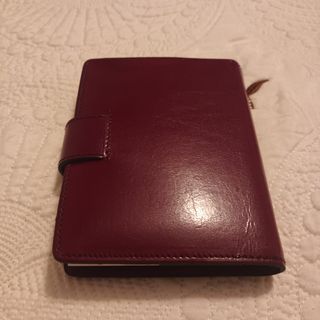Agenda de piel de bolsillo color burdeos