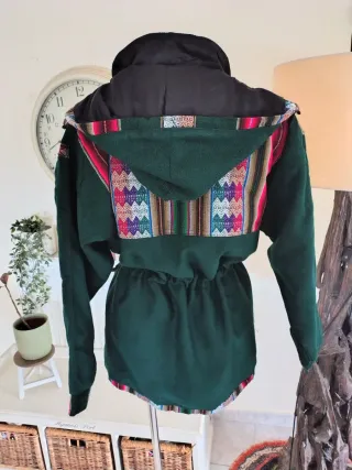 Chaqueta Boho Étnica Y2K con Capucha
