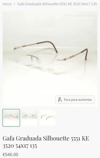 Gafa Silhouette bañada en Oro