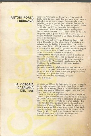 LA VICTORIA CATALANA DE 1705 - ANTONI PORTA i BERG