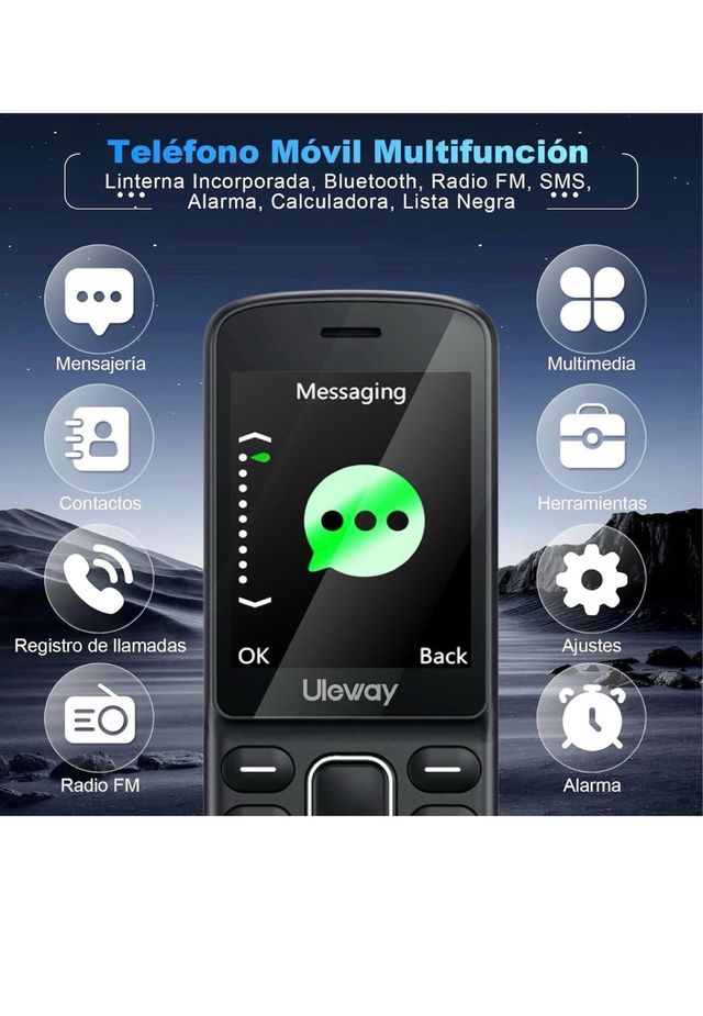 Teléfono Móvil Uleway 4G Negro