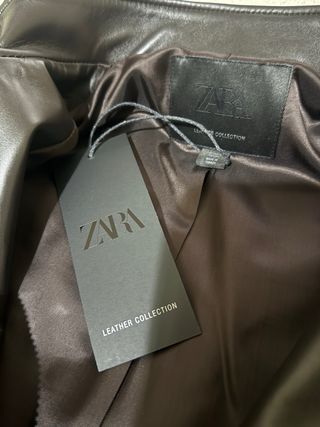 Cazadora bomber piel 100% ZARA