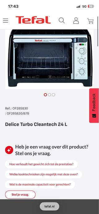 Horno eléctrico Tefal Delice 24L