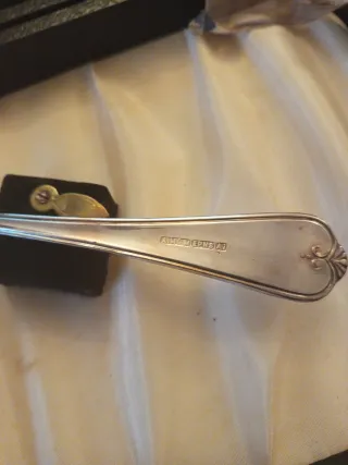 Juego cubiertos antiguo metal plateado