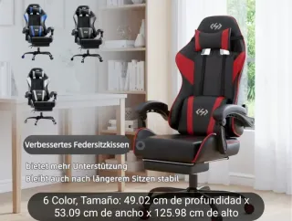 Silla Gaming Negra y Azul Nueva