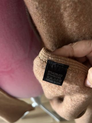 Poncho capa mujer beige con pelo