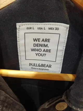 Chaqueta tejana negra Pull&Bear chica