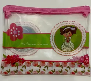 Pack Neceser detalle comunión rosa 21,5x16,5cm