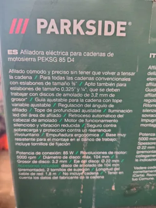 PARKSIDE Afiladora Eléctrica Motosierra