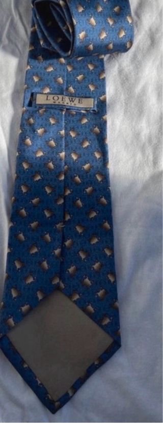 Corbata Loewe azul con ranas