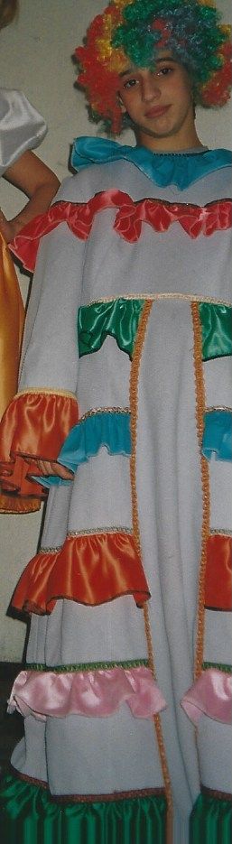 Disfraz payaso multicolor talla única