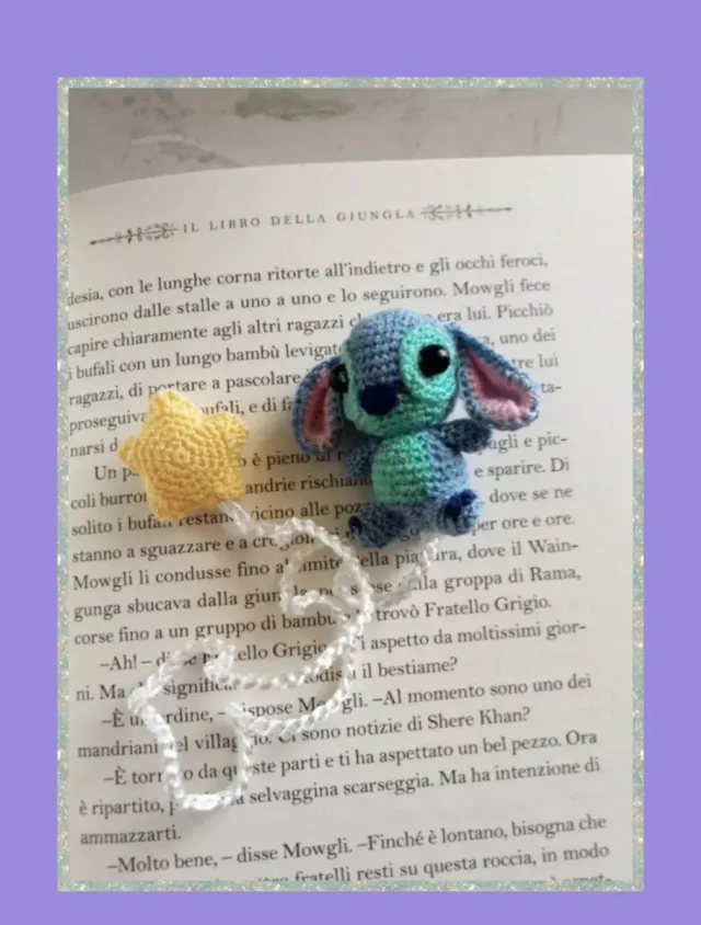 Segnalibro uncinetto Stitch con stella