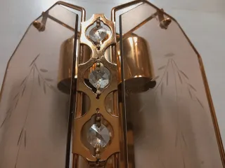 Aplique de pared dorado cristal y metal