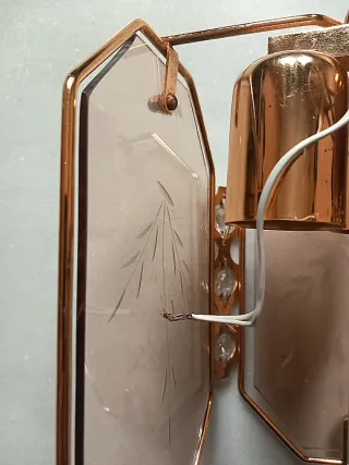 Aplique de pared dorado cristal y metal