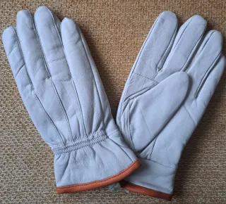 Guantes de piel nuevos color blanco roto