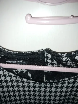 Vestito Pied de Poule con Ricami