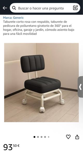 Mini silla negra con ruedas Esta nueva