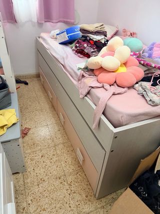 Cama nido con 2 cajones para niña