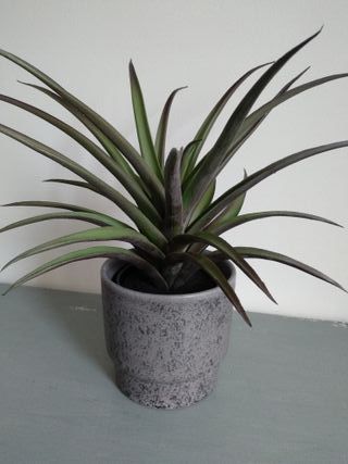 Planta Artificial con Maceta Gris