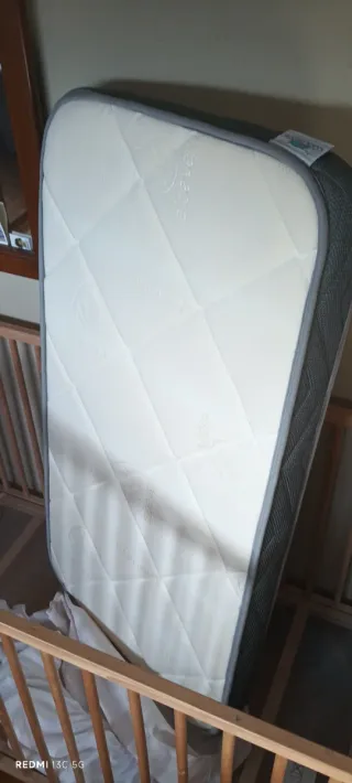 Cuna madera 60x120 + colchón y andador