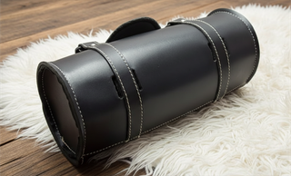 Bolsa Negra Manillar Rulo Moto Calavera