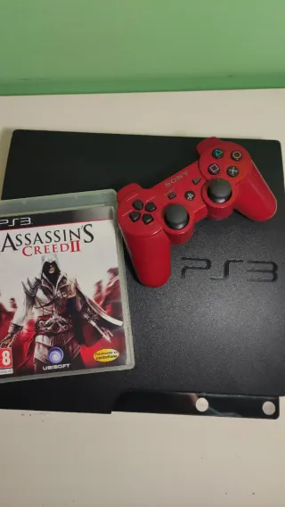 Consola PS3 Slim 500GB + Mando Rojo + Juego