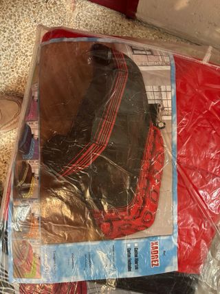 Edredón reversible gris y rojo