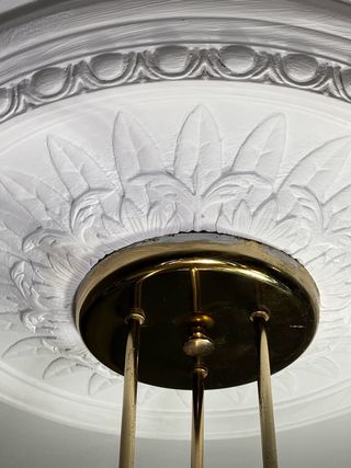 2 Lámparas Cristal y Metal Doradas