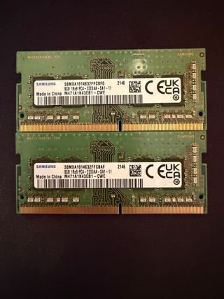 2x 8GB DDR4 3200MHz SODIMM Samsung