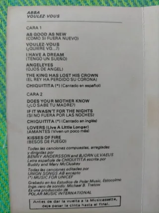 Cinta Cassette ABBA Voulez-Vous