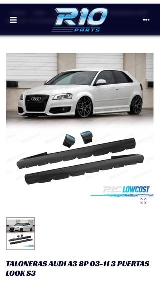 Taloneras y difusor Audi S3 8P