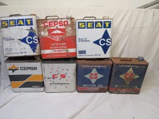 Lote 7 latas aceite coche SEAT CEPSA