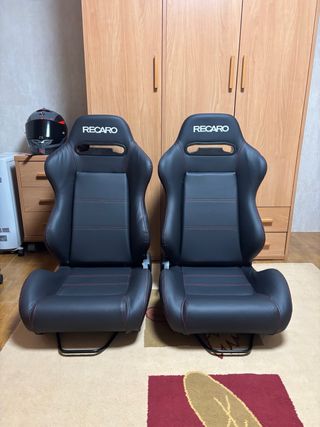 Asientos Recaro Speed Negros Costura Roja Nuevos