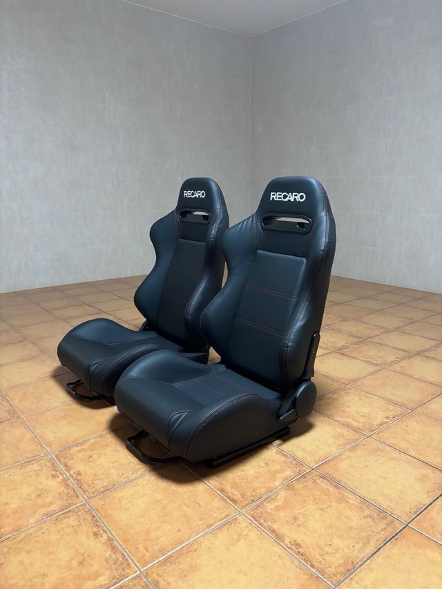 Asientos Recaro Speed Negros Costura Roja Nuevos