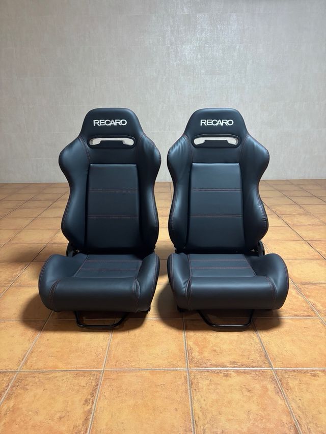 Asientos Recaro Speed Negros Costura Roja Nuevos
