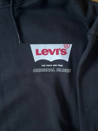 Sudadera Con Capucha Levis Negra Con Logo