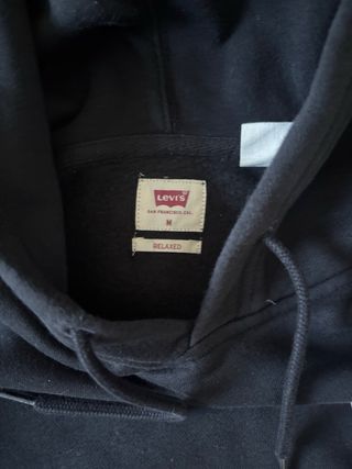 Sudadera Con Capucha Levis Negra Con Logo