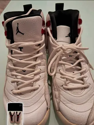 Zapatillas Jordan 12 Baloncesto Blancas y Rojas