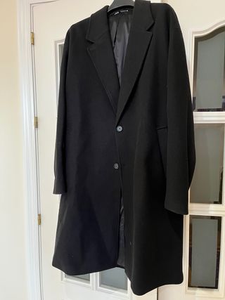 Abrigo Negro Zara Talla L Hombre