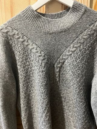 Jersey gris punto trenzado talla M