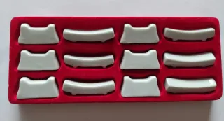 Juego 12 porta cubiertos porcelana blanco