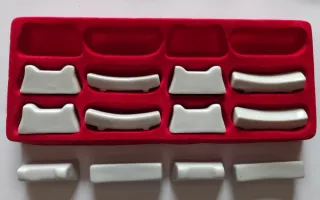 Juego 12 porta cubiertos porcelana blanco