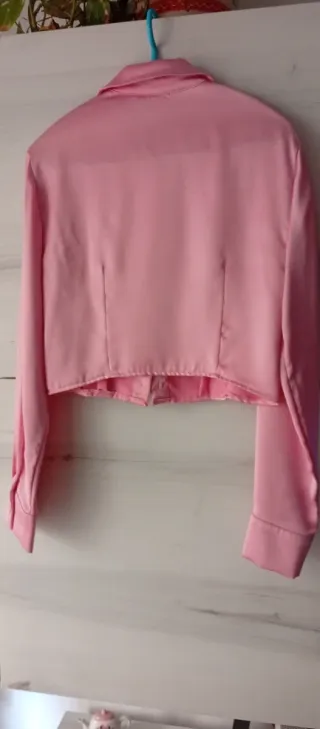 Camisa satinada rosa