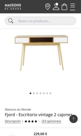 Scrivania in legno chiaro MAISON DU MONDE