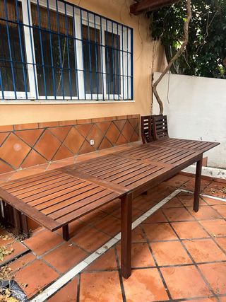 Mesa y 6 sillas de jardín Ikea