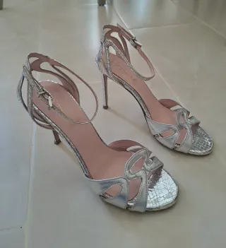 Sandali tacco donna argento 41